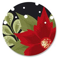 Poinsettia Border Christmas Envelope Seals - Set of 72 Holoiday Envelope Stickers