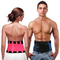 Back Brace Support Belt | Back Support for Men & Women with Adjustable Straps | Provides Back Pain Relief, Sciatica Relief, Lumbar Support & Improved Posture by PLYO-TEC (Pink, S)