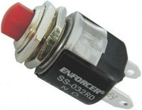 Seco-Larm SS-032Q/RD Red Push Button, Momentary SPST Pushbutton, Fits 1/2" (13mm) Hole, Rated 1 Amp at 12VDC, N.O. Switch