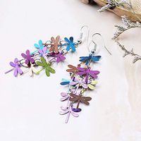1set Fashion Women Lady Elegant Rhinestone Dragonfly Dangle Ear Stud Earrings Gift Best Accessory Good Accessories Stylish Design Womens Cheap Pendant Girls