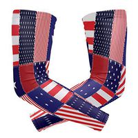 ZZKKO American Star Striped Cooling Arm Sleeves Cover Uv Sun Protection for Men Women Running Golf Cycling Arm Warmer Sleeves 1 Pair