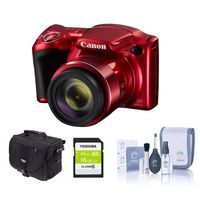 Canon PowerShot SX420 is 20MP Digital Camera, 42x Optical Zoom, Red - Bundle with 16GB Class 10 SDHC Card, Camera Case, Cleaning Kit