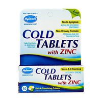 Cold Medicine with Zinc by Hyland's, Decongestant and Sore Throat Relief, Homeopathic Cold Medicine for Adults, 50 Count