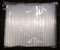 100 1/2" Wide Smoothie and Bubble Tea Fat Straws - Sparkling Clear (1/2" Wide XXL)