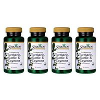 Swanson Full Spectrum Turmeric Garlic & Cayenne 60 Capsules (4 Pack)