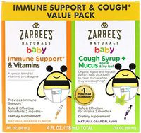 Zarbee's Naturals Baby Immune Support* & Vitamins & Baby Cough Syrup + Mucus, 2 Ounce Bottles (Value Twin Pack)
