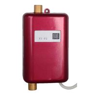 Instantaneous Water Heater - Mini Electric Tankless Water Heater 3000W/3800W Instant Electric Water Heating Shower 3 Seconds Hot US/EU Plug,Red,220V