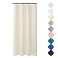Plastic Shower Curtain, 40"W x 72"H EVA 8G Shower Curtain with Heavy Duty Clear Stones and 7 Rust-Resistant Grommet Holes, Waterproof Thick Bathroom Plastic Shower Curtains without Chemical Odor-Beige