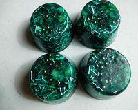 4 Transparent Green Small Tower Busters Orgone Generator Energy Accumulator PERFECT GIFTING TOOL!!!! Made 7.83/432/528Hz Frequency with OM Chants Many Beautiful Ingredients!!