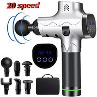 Massage Gun Muscle Massager Deep Tissue Percussion - Portable Handheld Electric Body Massager Sports Drill Cordless with 6 Heads & 20 Speed Vibration Super Quiet Brushless Motor, BQQCSTY N3 Pro