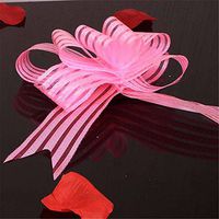 JISHUQICHEFUWU (10pcs) Ribbon Pull Bow Artificial Flower Home Wedding Party car Decoration Crafts Flowers,Powder