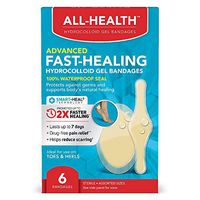 All-Health Advanced Fast Healing Hydrocolloid Gel Bandages, Assorted Sizes, 6 ct | 2X Faster Healing for First Aid Blisters or Wound Care