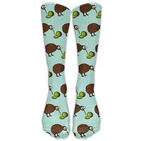 ZQSok Brown Kiwi Kiwi Fruits Below Knee Socks Men&Women Sport Tube Stockings For Running,Hiking