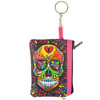 Neoprene Wallet with Attached Vape Holder Case - Black Sugar Skull