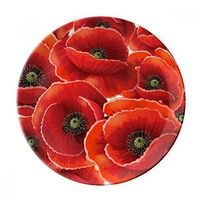 Red Flowers Corn Poppy Bespread Dessert Plate Decorative Porcelain 8 inch Dinner Home