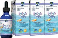 Nordic Naturals Baby's DHA Liquid - Omegas from Arctic Cod Liver Oil Support Brain, Vision and Healthy Development, with Vitamin A and Vitamin D3, Safe and Effective for Babies, 3 x 2 Ounce