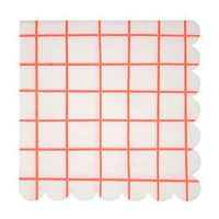 Meri Meri Coral Grid Napkin Large