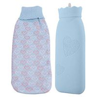 Hot Water Bottle, 1X Portable Body Warmer Bag as Neck Shoulder Hands Legs Feet and Forehead Joint Cooler Bring Down Fever Silica Gel Safe and Soft(Large-Blue)