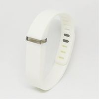 Silicone Replacement Band for Fitbit Flex with Stainless Steel Buckle and Fastener Sports Fitness Wristband Bracelet Strap for Fitbit Flex (White, Small)
