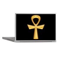 Laptop Notebook 17 Inch Skin Cover Egyptian Gold Ankh Black