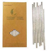Shining Sliver Solid Paper Drinking Straws Renewables 100 Box Pack， Paper Straw for juice, milk