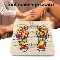 Wooden Foot Massager Acupressure Relaxation Massager Foot Massage Board for Relieving Plantar Fasciitis Stress, Includes Full Laminated Chart & Instructions, 29.5303cm