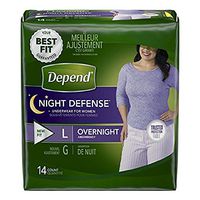 Depend Night Defense Incontinence Overnight Underwear for Women, L, (Packaging May Vary) Pack of 2