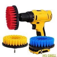 HIFROM 5inch Drill Brush - Stiff Medium Attachment Scrub Cleaning Kit for Pool Tile Flooring Brick Ceramic Marble Carpets Tires Boats Outdoors