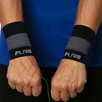 Elite Compression Wrist Support (Pair) - Wrist Sleeves to Relieve Carpal Tunnel, Wrist Pain, Wrist Brace (Black/Grey, S)