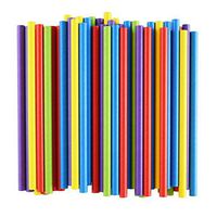 ALINK 10mm Wide Paper Smoothie Straws, 100-Pack Large Assorted Bright Colors Jumbo Bubble/Boba Tea Straws