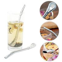 Fullfun 2pcs Stainless Steel Bombilla Drinking Straw Filter Handmade Herb Mate Tea Light bulb Gourd Washable Practical Tea Tools Bar Accessori