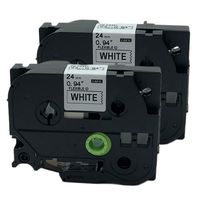 QPMY 2 Pack Compatible for Brother P-Touch Laminated TZe TZ Label Tape 24mm x 8m(1" x 26.2') (TZe-FX251 Flexible ID Cable Wire Black on White)