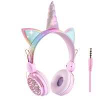 Unicorn Kids Headphones,Wired Over Ear Cute Girl Headsets for Children/Christmas/Parties/Birthday Gifts (Unicorn)
