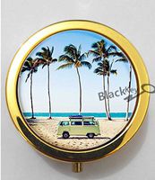 BlackKey City California Camper Bus Scenery Landscape 3-Compartment Decorative Pocket Gift Box Case Organizer for Pill, Color 2 -202