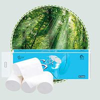 Kimanli 12 Roll Hollow Replacement Roll Paper Print Toilet Paper Table Kitchen Paper