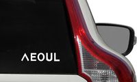 Text Seoul Korean Character Alphabet Mix Car Die Cut Vinyl Decal Bumper Sticker for Car Truck Auto Windshield Wall Window Ipad Tablet Macbook Laptop Computer Home Custom and More (White)