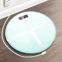 Household Charging Digital Scales Adult Precision Small Scales Night Vision Temperature Measurement Battery Display Rechargeable Body Weighing Scale (Color : Blue)