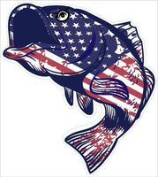 Bass Decal Stickers for Water Bottles iPad Cases and Laptops Bumper Stickers [ Premium Matte Waterproof Vinyl ] (Patriotic, 4.5")