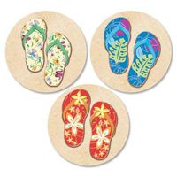 Baja Flip-Flops Envelope Seals - Set of 144 Self-Adhesive, Flat-Sheet, 1-1/2" Sticker Seals, By Colorful Images