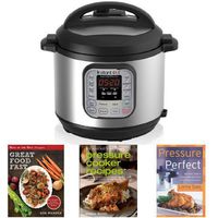 Instant Pot IP-DUO60 7-in-1 Programmable 6-Quart/1,000-Watt Pressure Cooker and Book Collection Bundle