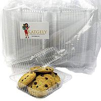 Katgely Extra Clear Square Cookie Container, Cake Slice Container, Pack of 160 (Pack of 160)