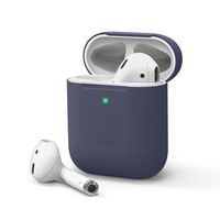 elago Upgraded AirPods Case (Front LED Visible) Protective Slim Cover (with no Hinge) Compatible with Apple AirPods 2 and 1 (Jean Indigo)