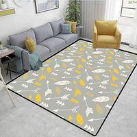 Bigdatastore Arrow Decor Paisley Rug Pads, Bohemian Feathers and Arrows Repetitive Pattern Artwork, Durable Rugs - Living, Dinning, Office, Rooms & Bedrrom, Hallway Carpet(2'x 6')