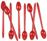 8" Long Soda/Sundae Spoons (Red, 100)