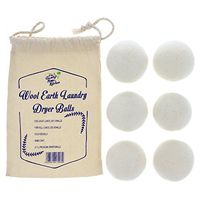Wool Dryer Balls by Wool Earth XL Premium Reusable Eco Friendly Natural Fabric Softener - Non-Toxic, Hypoallergenic, Baby Safe Laundry Product Gift Set (Pack of 6)