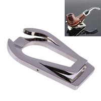 LOVEER Portable Classic Smoking Pipe Stand Stainless Steel Foldable Tobacco Holder (Silver)
