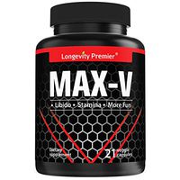 Max-V Male Performance Enhancement - 20X More Concentrated Horny Goat Weed & Other Herbal Extraction - 100% Natural Herbs - Safe & Effective [21 Capsules Package]