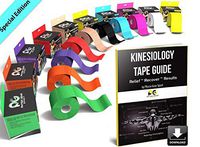 Physix Gear Sport Waterproof Kinesiology Tape 16ft Uncut Roll with 82pg EGuide - Ktapes Kinesiology Tape, Knee Tape for Knee,  Muscle Tape Kinesiology Tape for Sports Taping, Weightlifting Tape