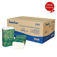 SunnyCare #5305 4000/CS White Premium Multifold Paper Towel 250/Pk;16Pks/Cs