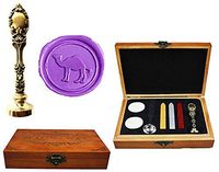 MNYR Camel Decorative Luxury Wood Box Bronze Metal Peacock Wedding Invitations Gift Cards Paper Stationary Envelope Seals Custom Logo Wax Seal Sealing Stamp Wax Sticks Melting Spoon Wood Gift Box Kit
